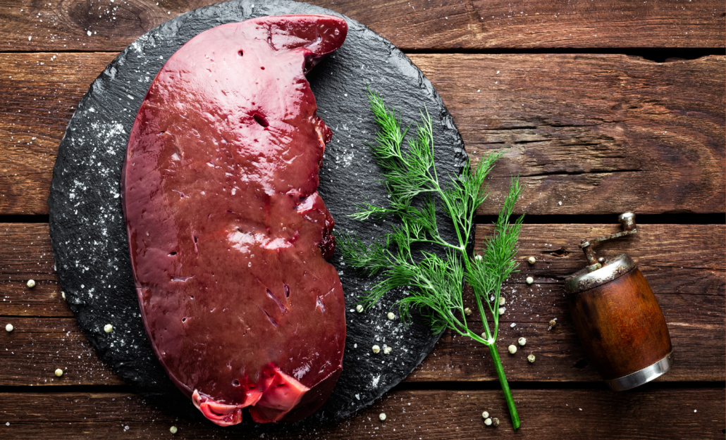 Beef Liver on a slate