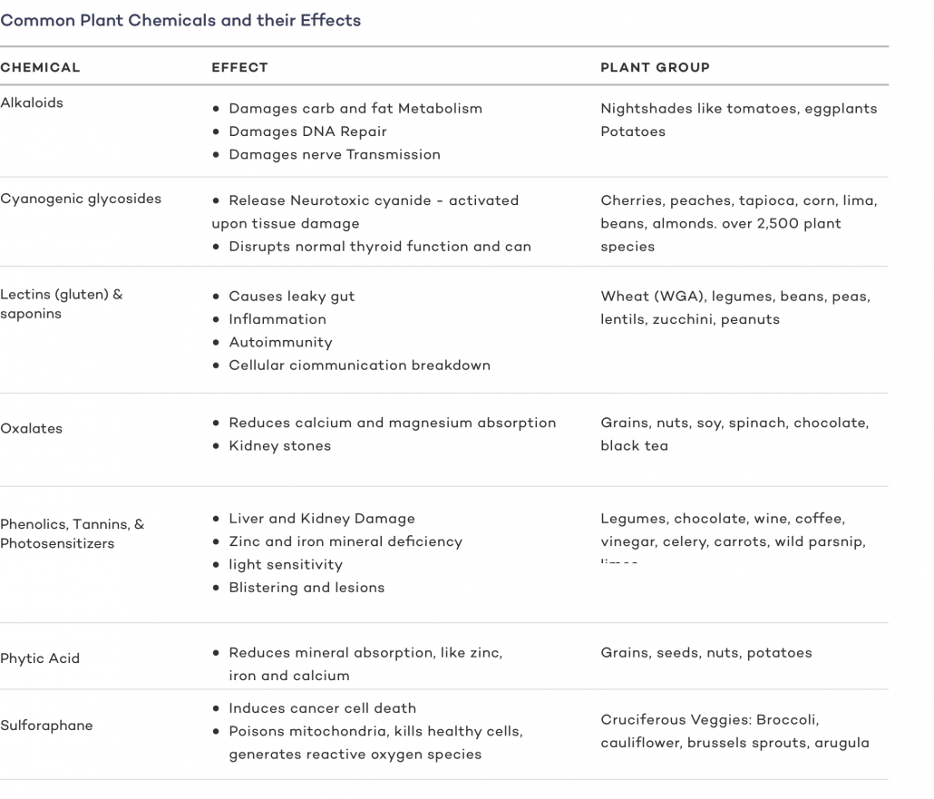 Common Plant Chemicals and their Effect