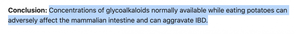 glycoalkaloid study conclusion