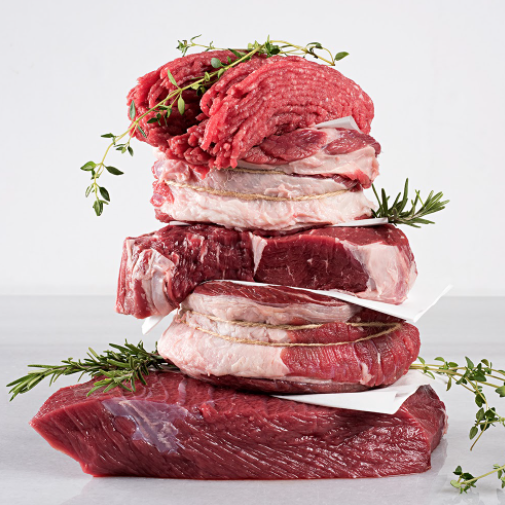 stack of ruminant meats