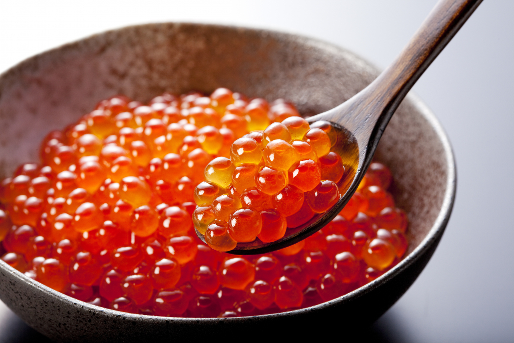 salmon roe close up