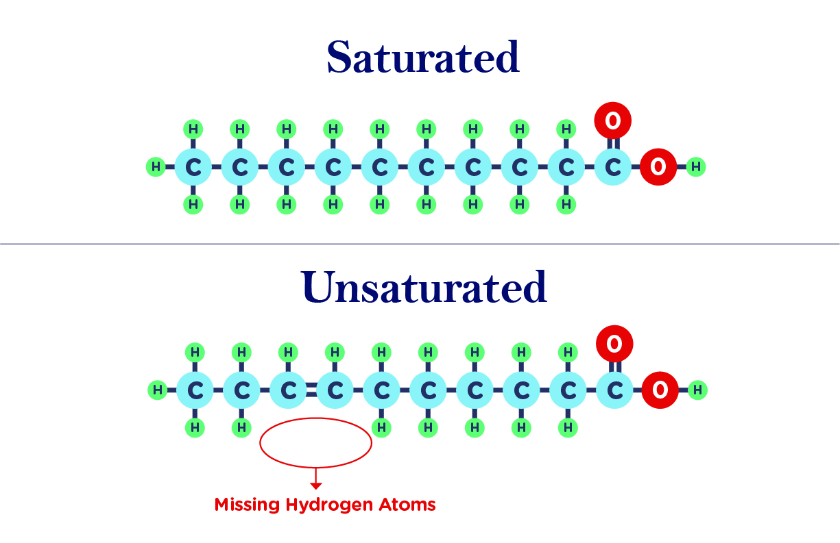 Saturated fat, unsaturated fat