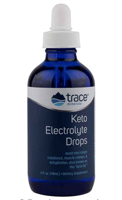 Bottle of trace mineral keto supplement 