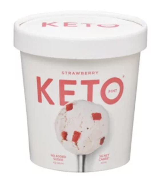 pint of strawberry keto ice cream