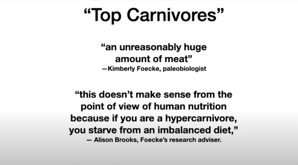 detail from study in which researchers can't account for high meat consumption of early humans