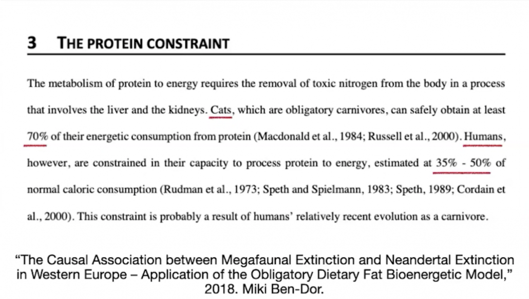 detail from paper describing human protein limits