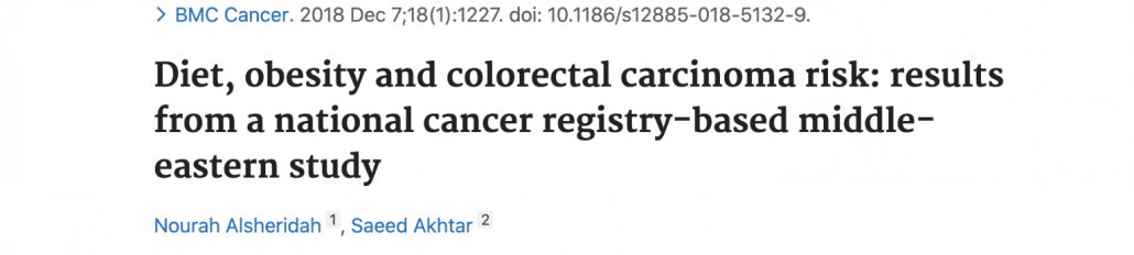 study looking at meat and cancer