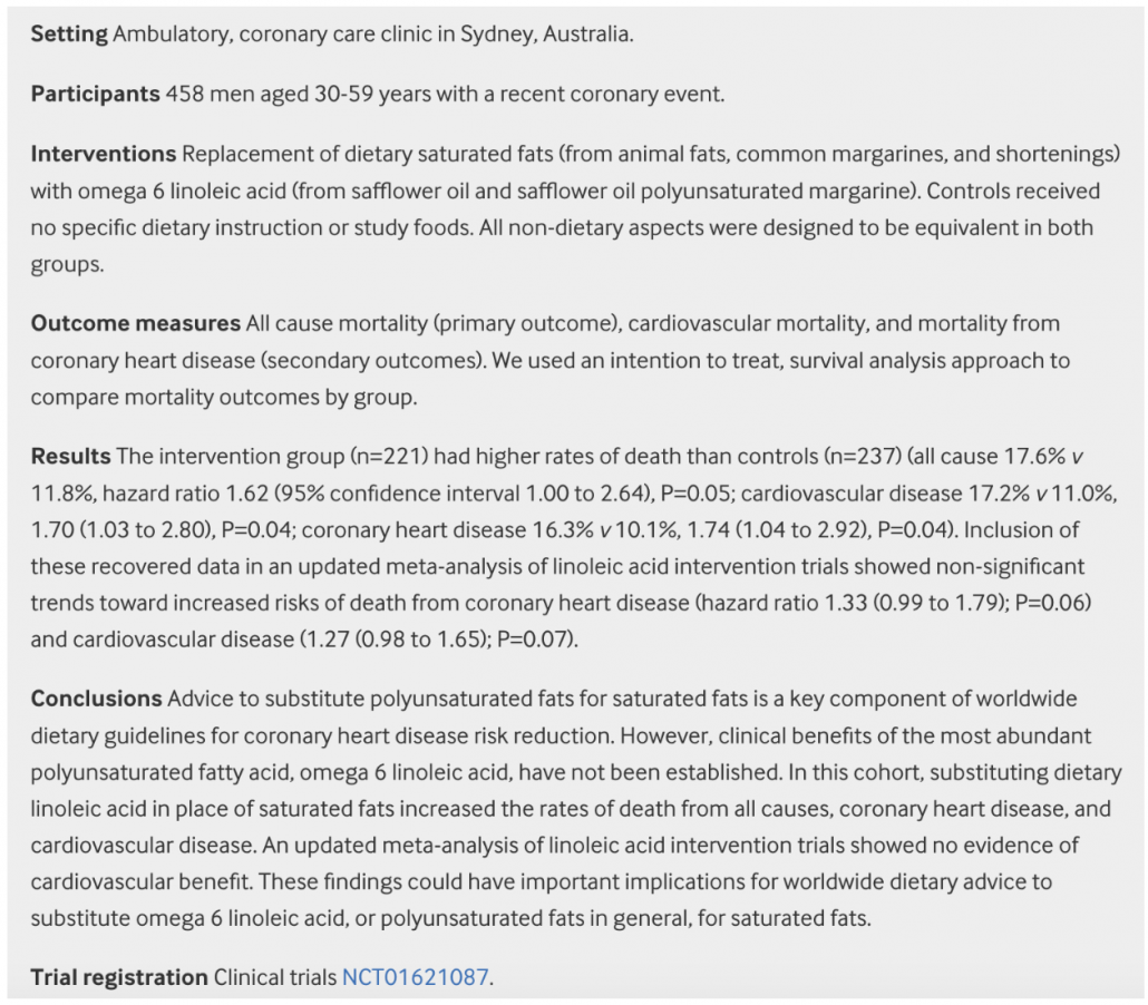 abstract from sydney heart health study