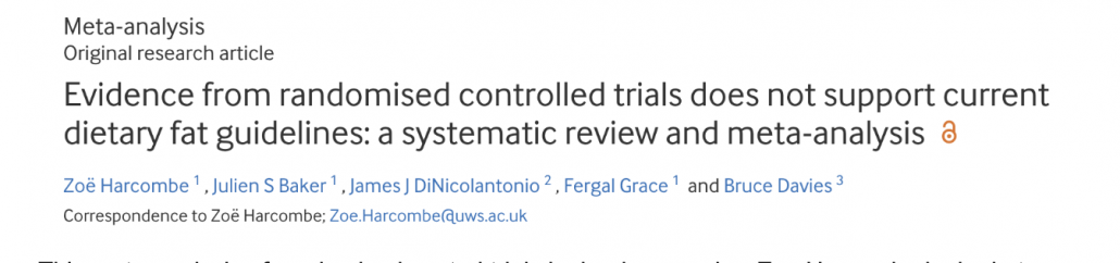abstract from meta analysis of randomized control trials by lead researcher Zoe Harcombe