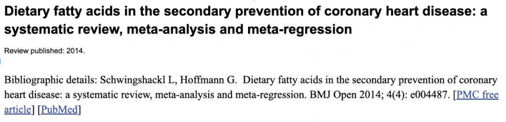 title of meta-analysis of RCTs replacing saturated fat concluded