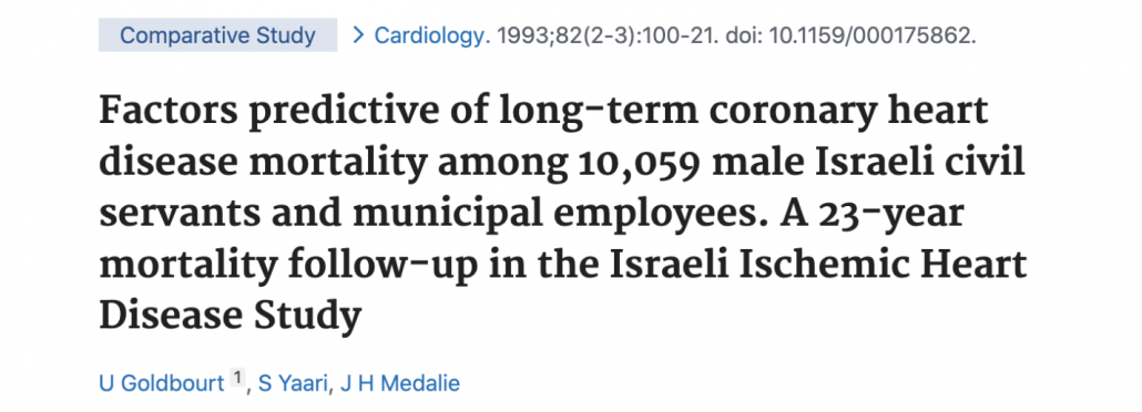 title of study of 10,000 israeli civil servants over 23 years