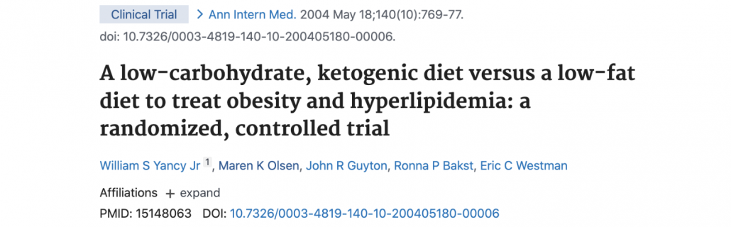 title of 24 week randomized control trial compared a high-fat keto group with a low-fat group
