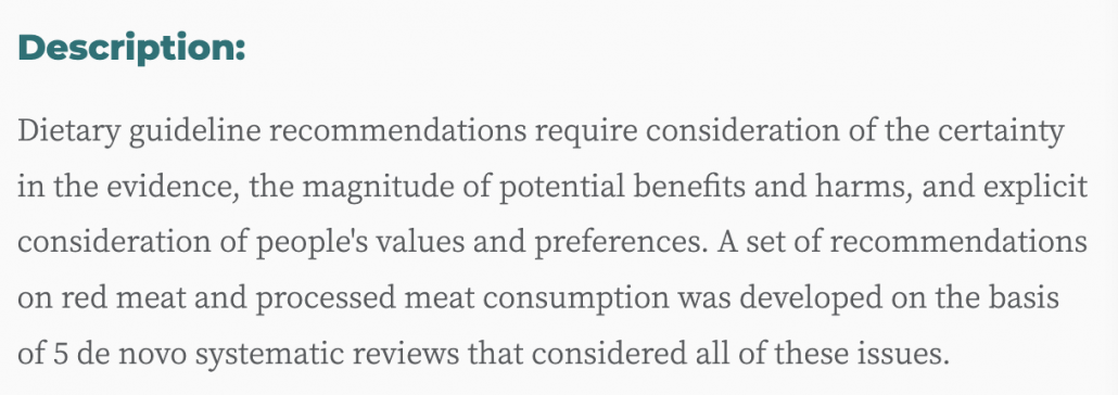 does meat cause cancer study description