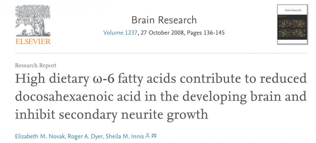 title of study on vegetable oil and neurological disorders