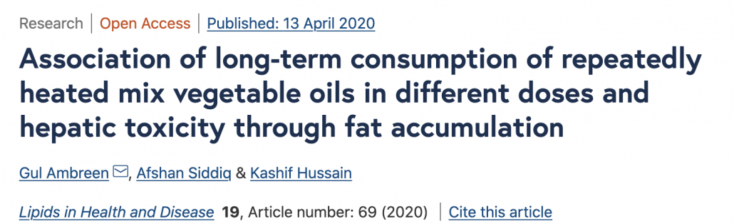 study title of vegetable oil and weight gain