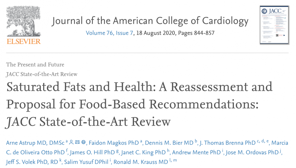 title of study on reassessment of guidelines on consuming animal fats