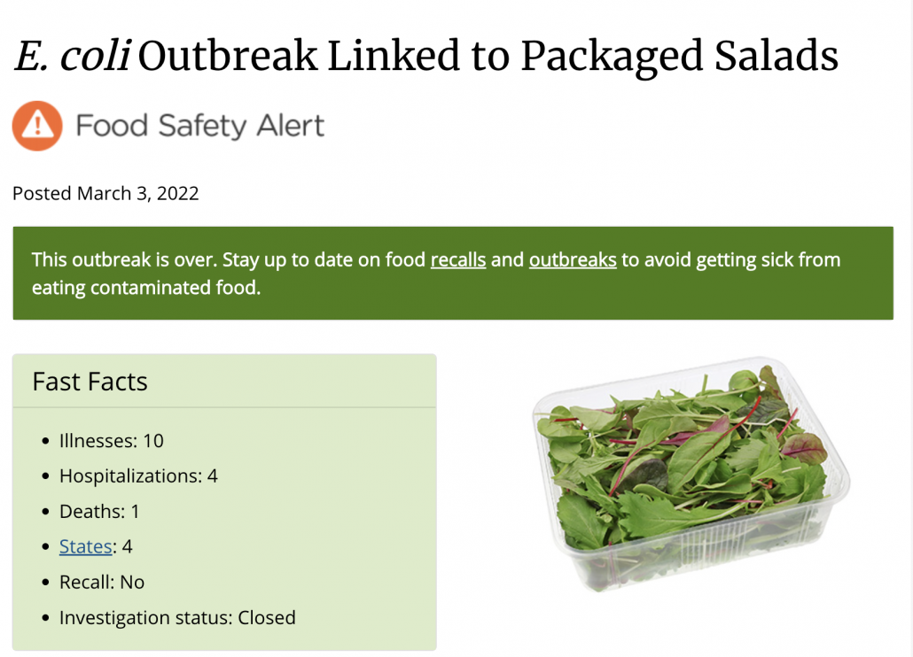 CDC E. Coli outbreak alert why you shouldn't eat vegetables