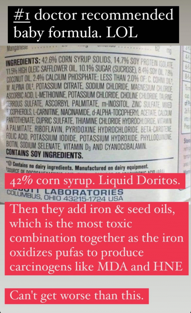 image of baby formula ingredient label