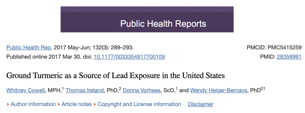 title from study on lead exposure in the US due to spices