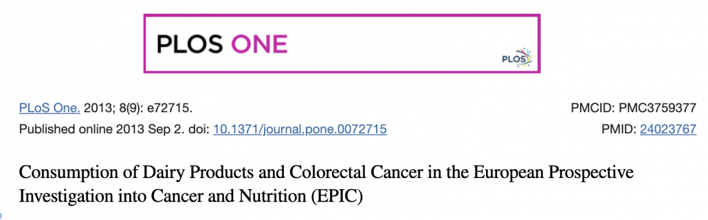 abstract from article on dairy and protection from colon cancer
