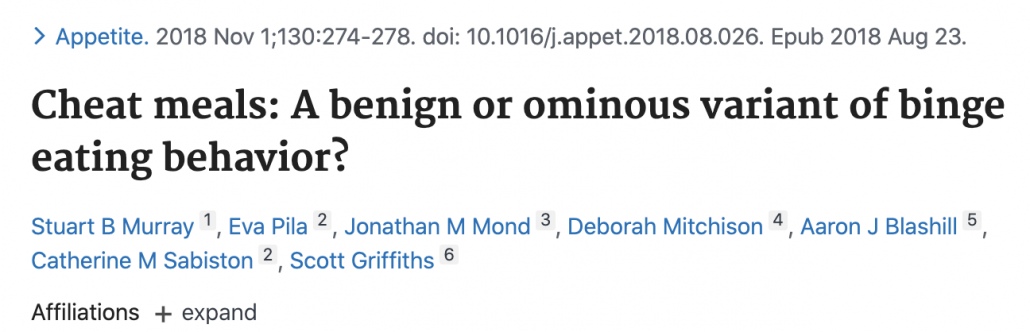 abstract of study on binging during cheat days