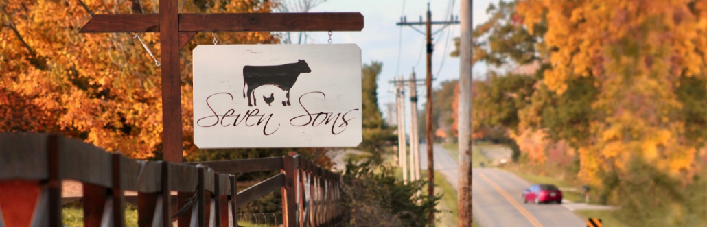 seven sons farm sign hanging 
