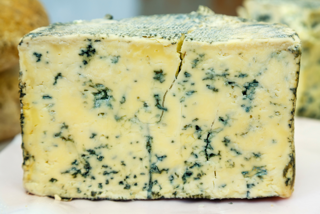 Cabrales cheese, typical of Asturias Spain drying, high mountain cave.