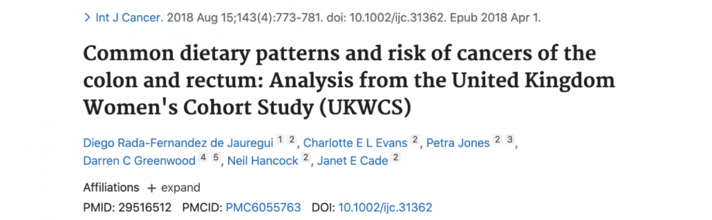 abstract from study on red meat consumption