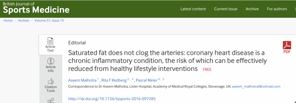 abstract from study showing that saturated fat does not clog arteries