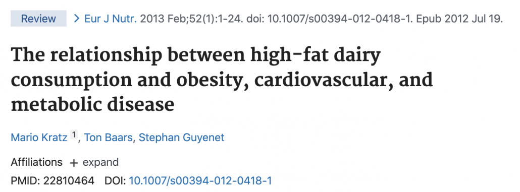 abstract from study on cheese and obesity