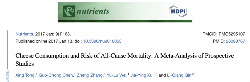 abstract from study on cheese and all-cause mortality