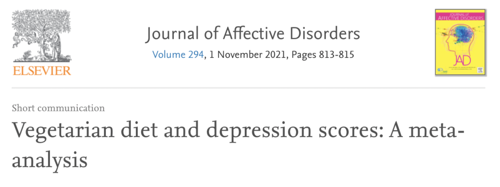 abstract from study on vegetarianism and depression