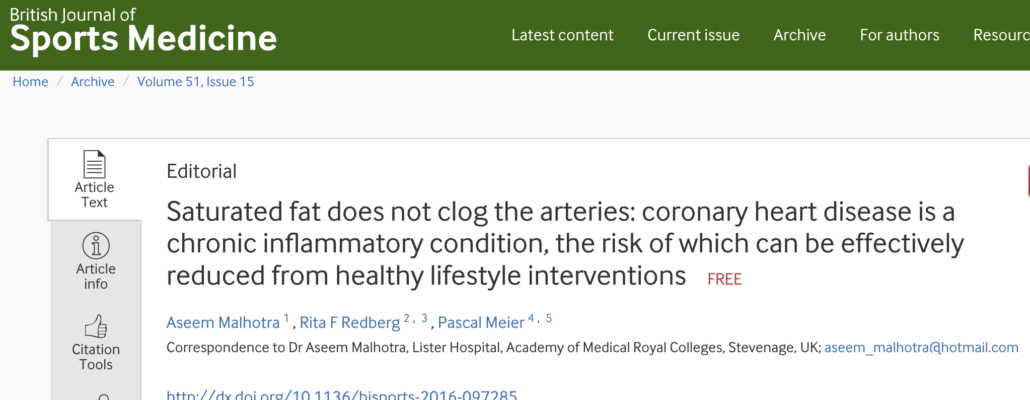 title of study on saturated fat and heart disease