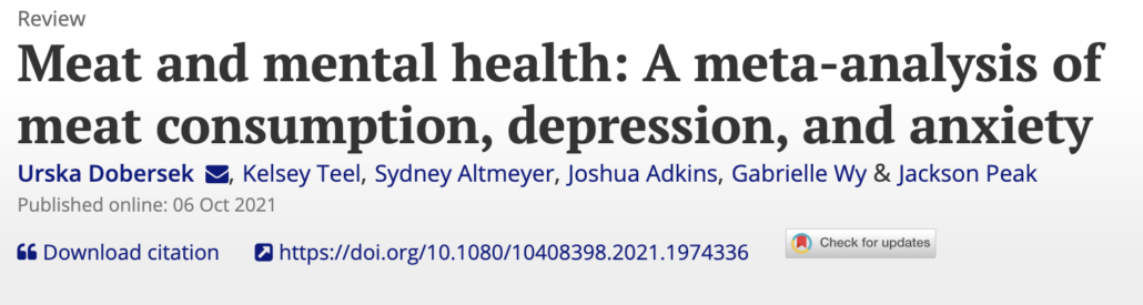 title of study on meat and mental health