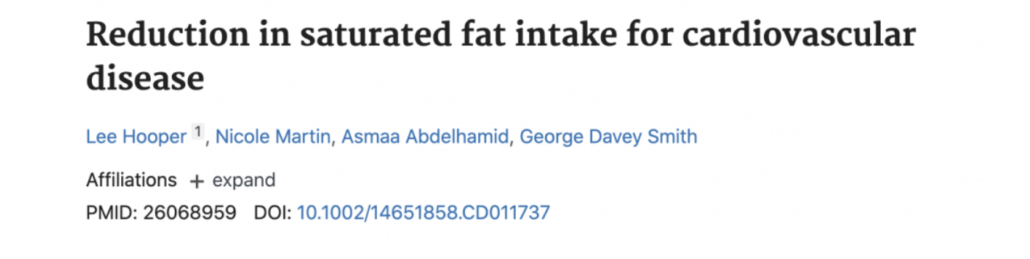 title from study on saturated fat and heart disease
