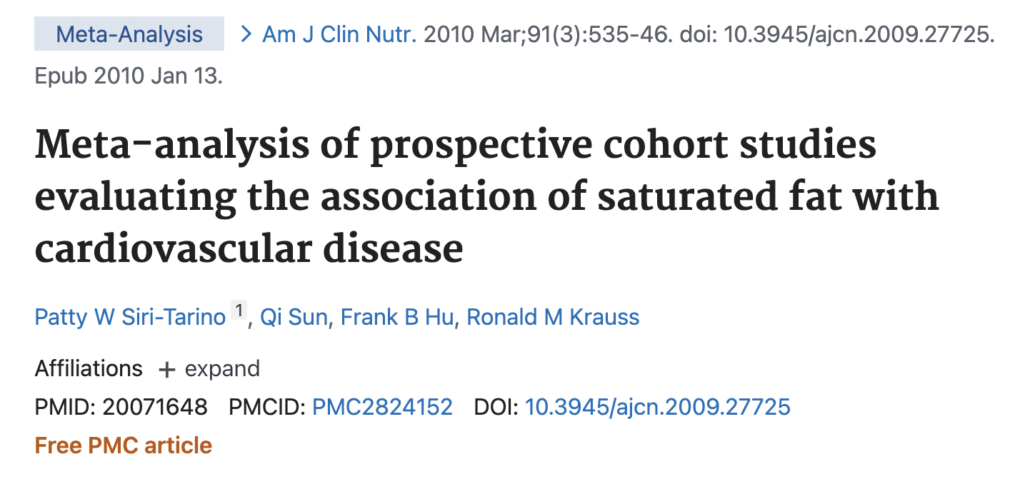 abstract from study on saturated fat