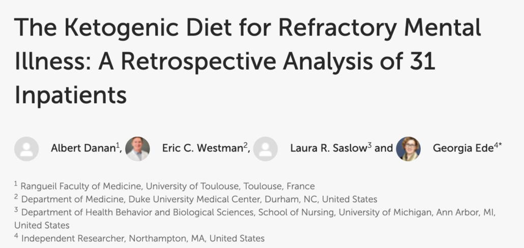 title of study on ketogenic diet used to treat psychiatric and bipolar disorder