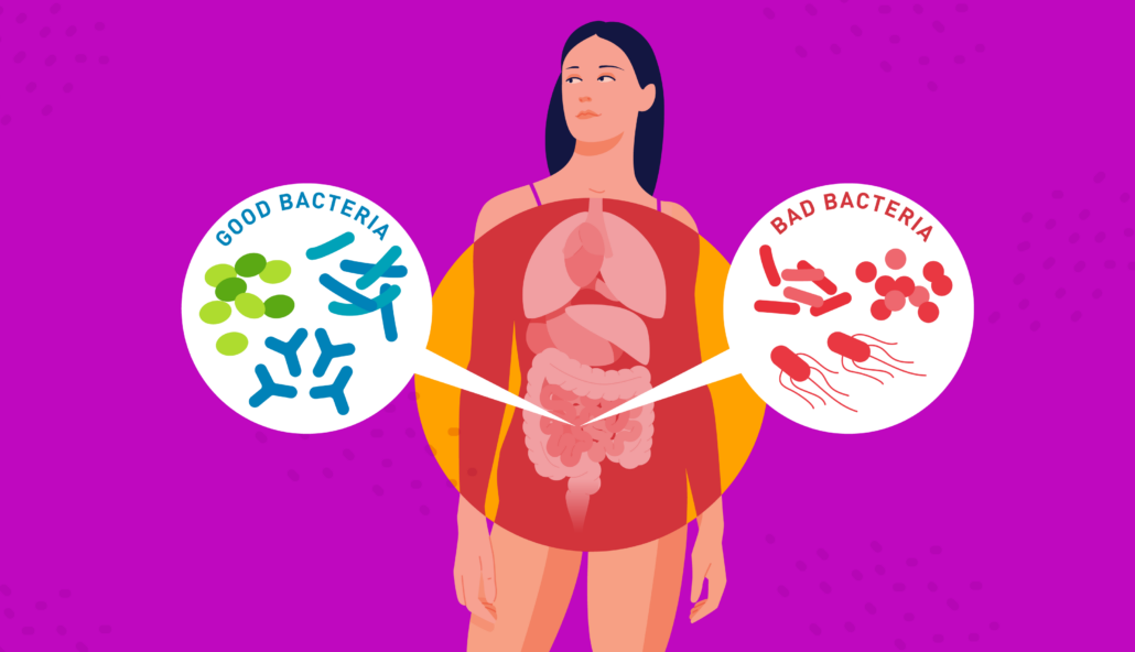 image of good and bad gut bacteria