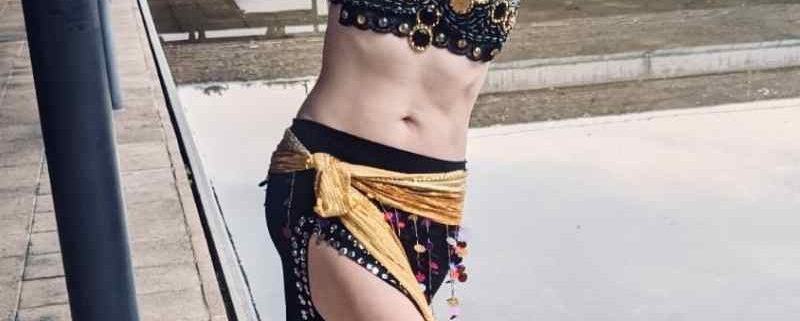 woman in belly dancing costume
