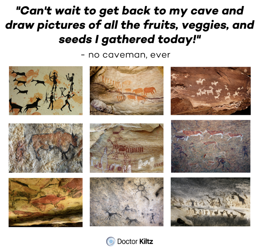 collection of cave drawings depicting animals