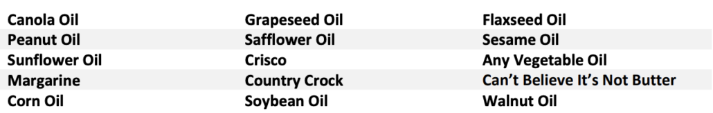 list of vegetable oils to avoid on the proper human diet