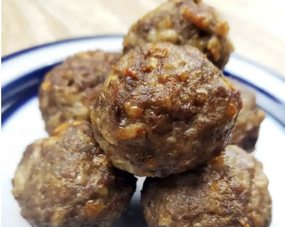 close up of meatballs