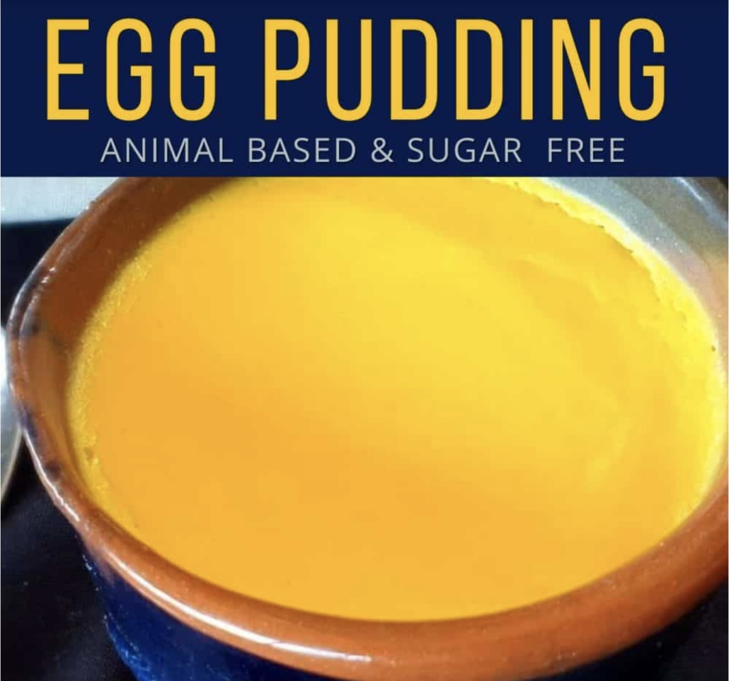 close up of egg pudding