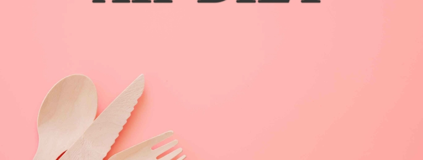 Diet text on flat lay background aip diet