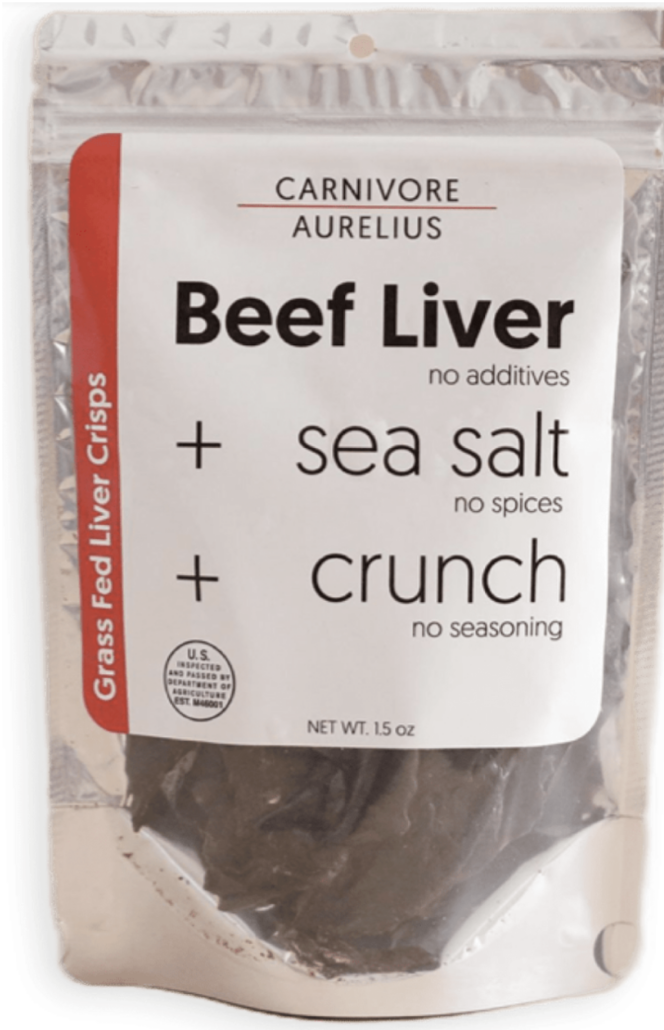 bag of carnivore diet beef liver crisps