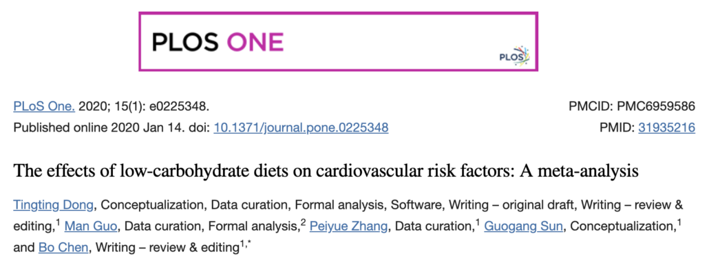 title from article on low carb diets for heart health