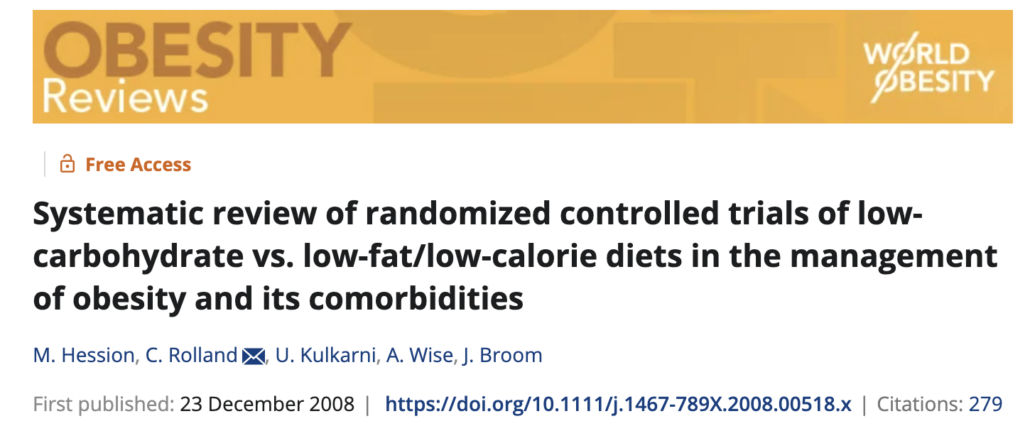 title from study on low carb diets for obese patients