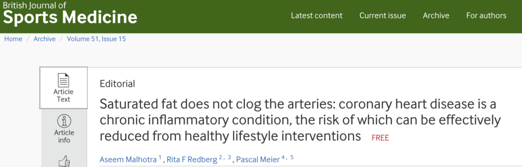 title of article on why saturated fat does not cause heart disease