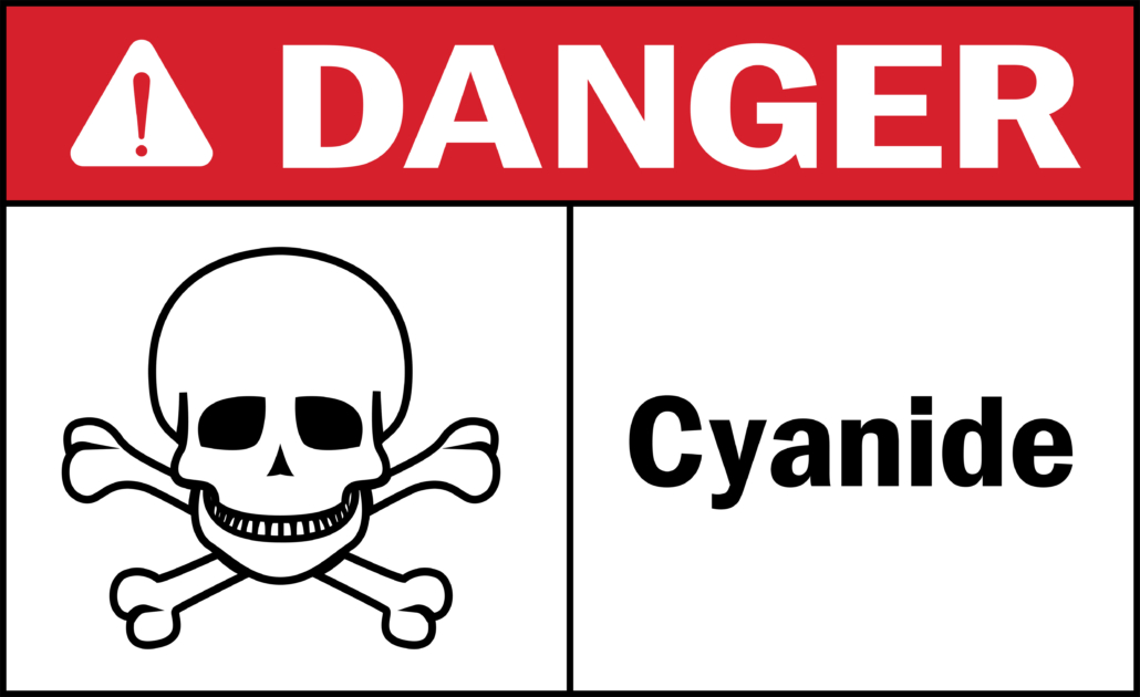 Cyanide danger sign. Chemical warning signs and symbols.