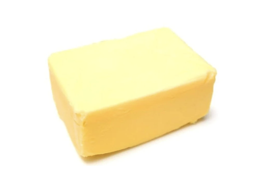 Close up of block of grass fed butter